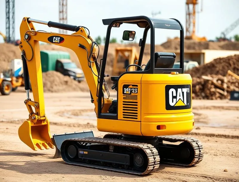 Miniexcavadora Caterpillar usada con inspección SGB en el patio de Hernandarias